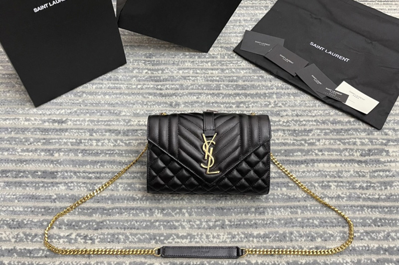 Saint Laurent 600195 YSL ENVELOPE SMALL BAG IN MIX MATELASS GRAIN DE POUDRE EMBOSSED LEATHER – Leoclubofgbshop