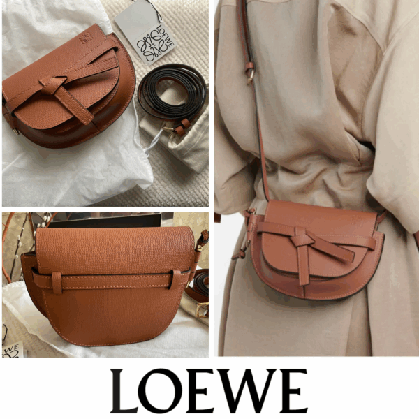 LOEWE GATEロエベゲートミニショルダーバッグ タン