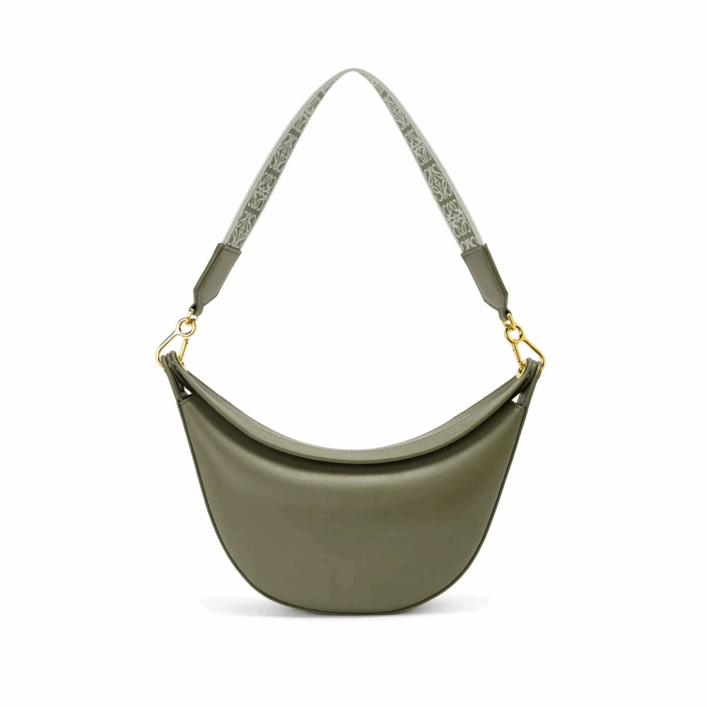 関税込 ◆LOEWE サテンカーフ&ジャカード Luna ホーボー バッグ - 画像 (6)