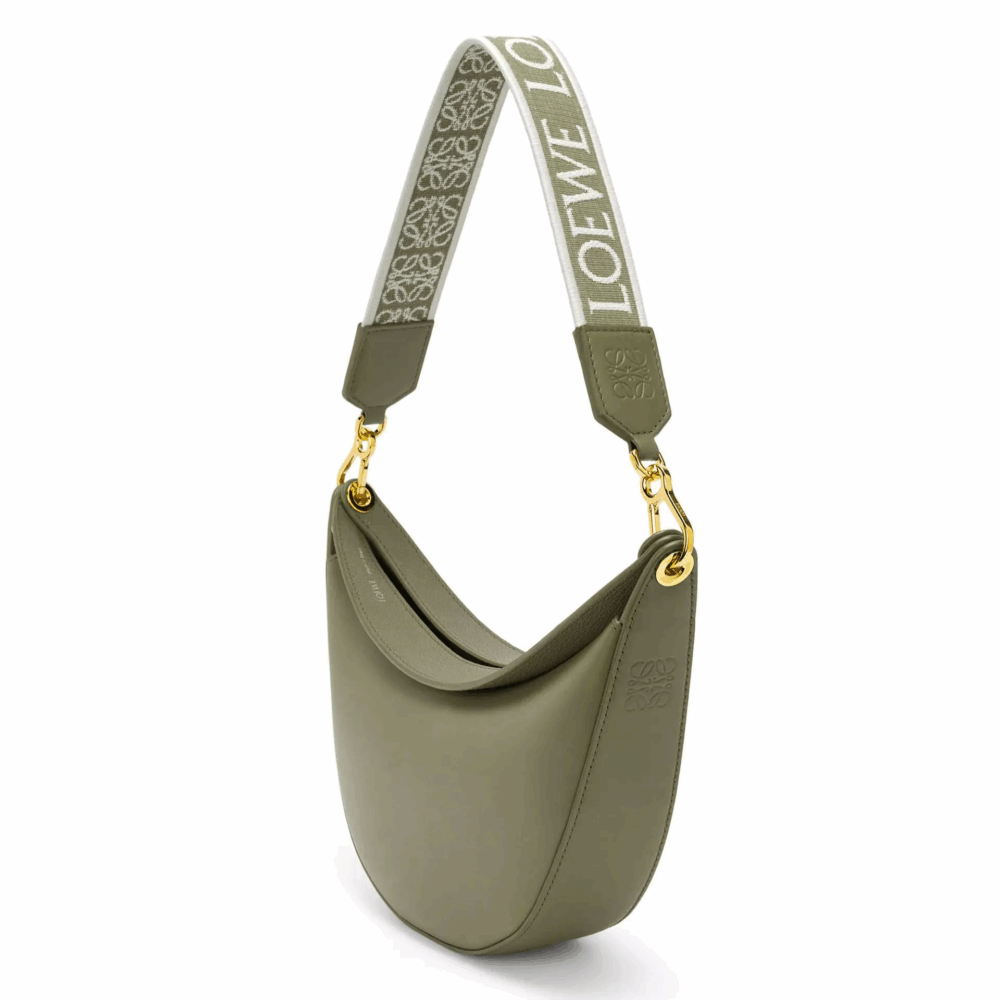関税込 ◆LOEWE サテンカーフ&ジャカード Luna ホーボー バッグ - 画像 (4)