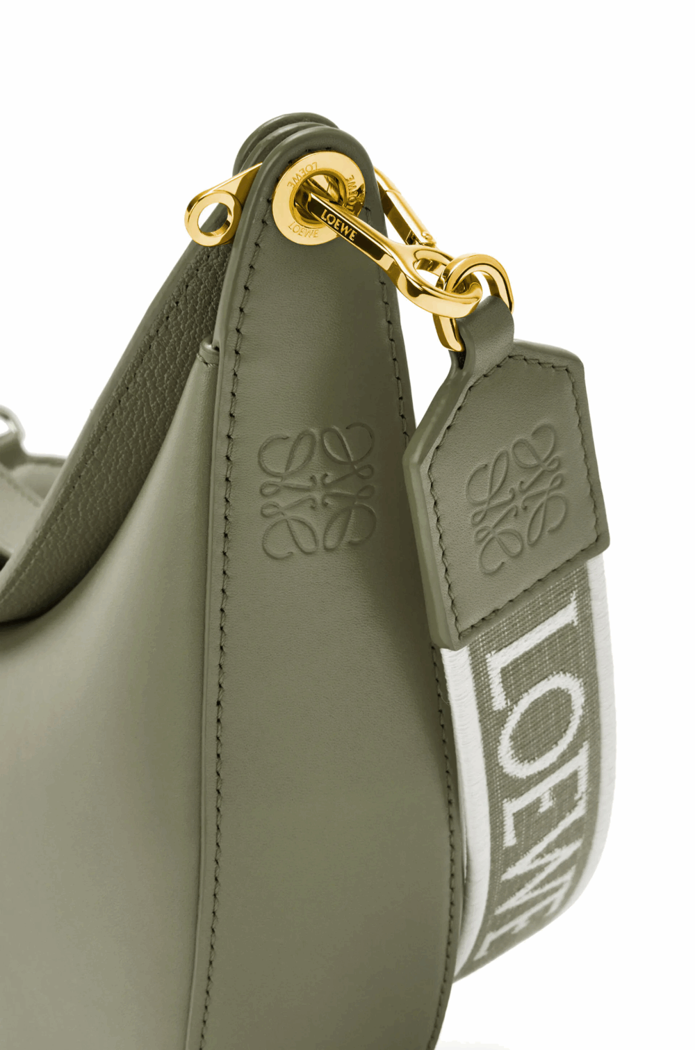 関税込 ◆LOEWE サテンカーフ&ジャカード Luna ホーボー バッグ - 画像 (7)
