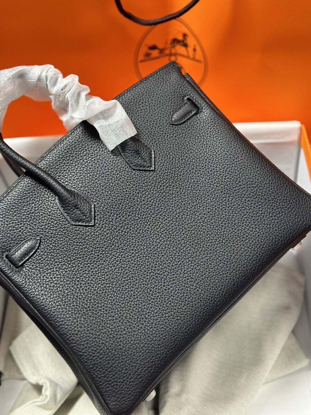 HERMES エルメス バーキン 25cm トゴ ブラック シルバー金具 - 画像 (7)