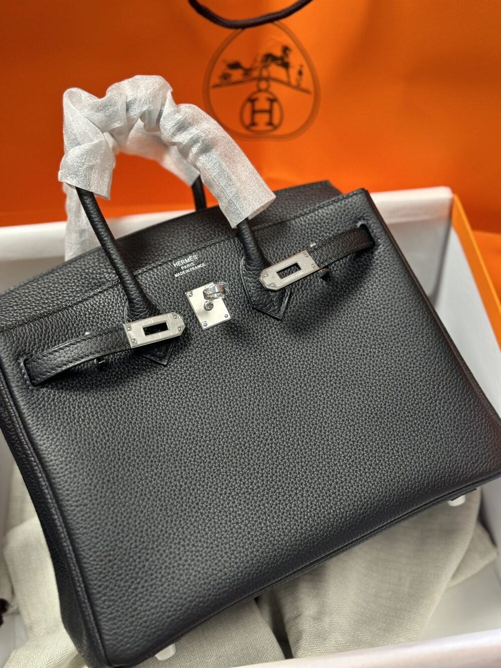 HERMES エルメス バーキン 25cm トゴ ブラック シルバー金具 - 画像 (6)