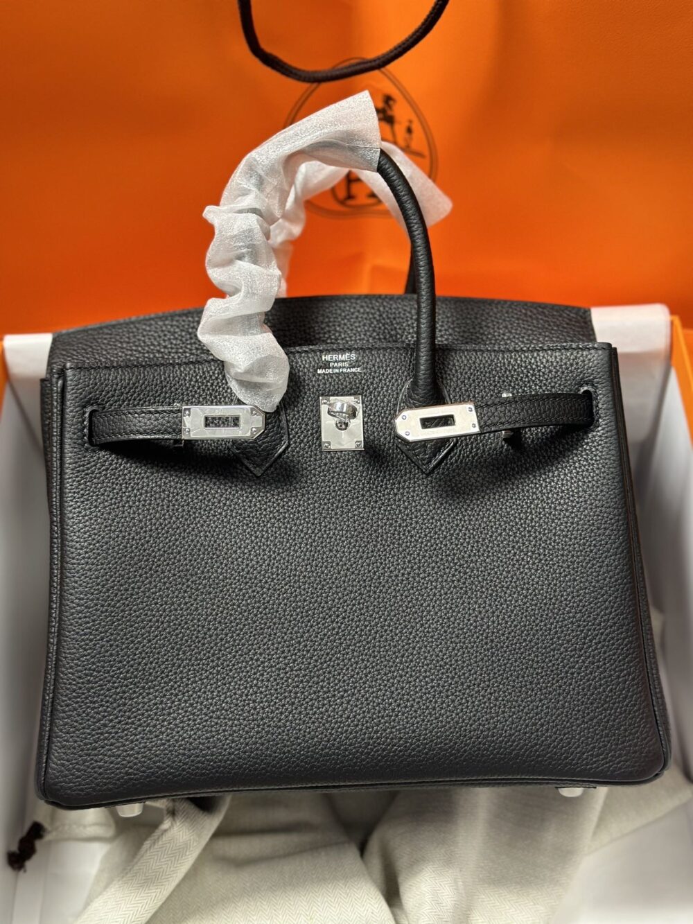 HERMES エルメス バーキン 25cm トゴ ブラック シルバー金具 - 画像 (5)