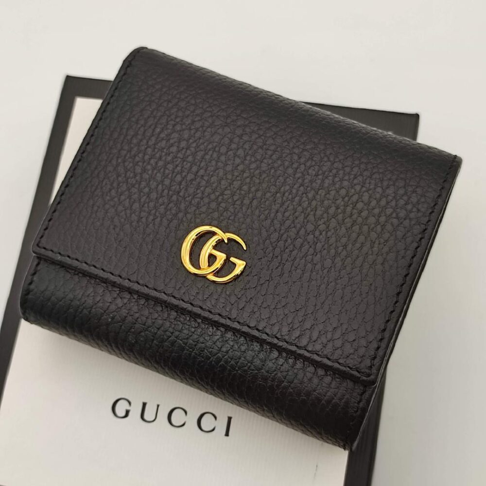 GUCCI【特別なオファー】GG(グッチ)〔プチ マーモント〕レザー 三つ折りウォレット-BUYMA