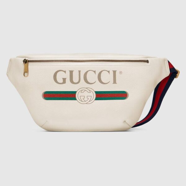 GUCCI(グッチ) 〔グッチ プリント〕レザー ベルトバッグ ‎ホワイト