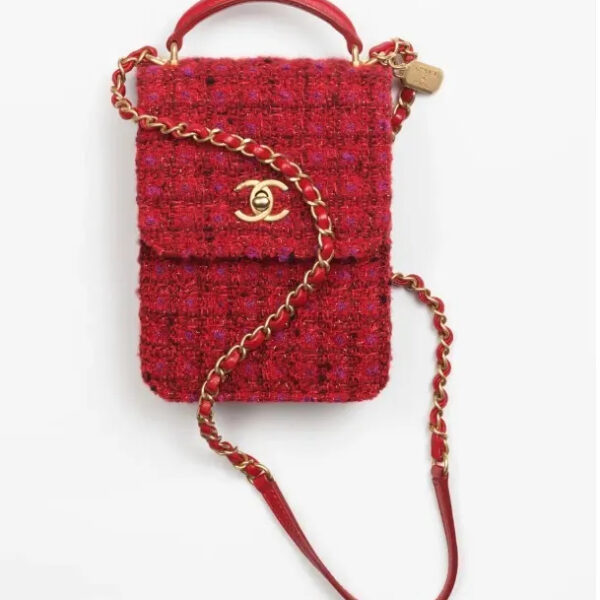 ツイードがかわいい★ 【CHANEL】ハンドルツイードバック