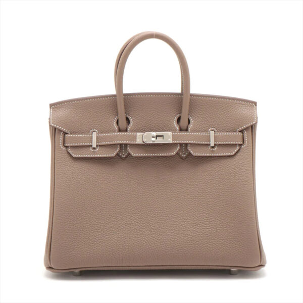 【HERMES 公式旗艦店】ハンドバッグエルメス バーキン25 トゴ エトゥープ シルバー金具