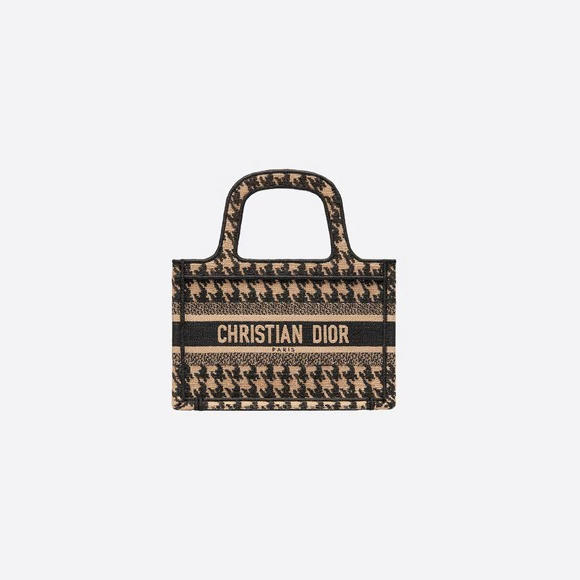 ミニ刺繍千鳥チェックDIOR BOOK TOTEトートバッグ