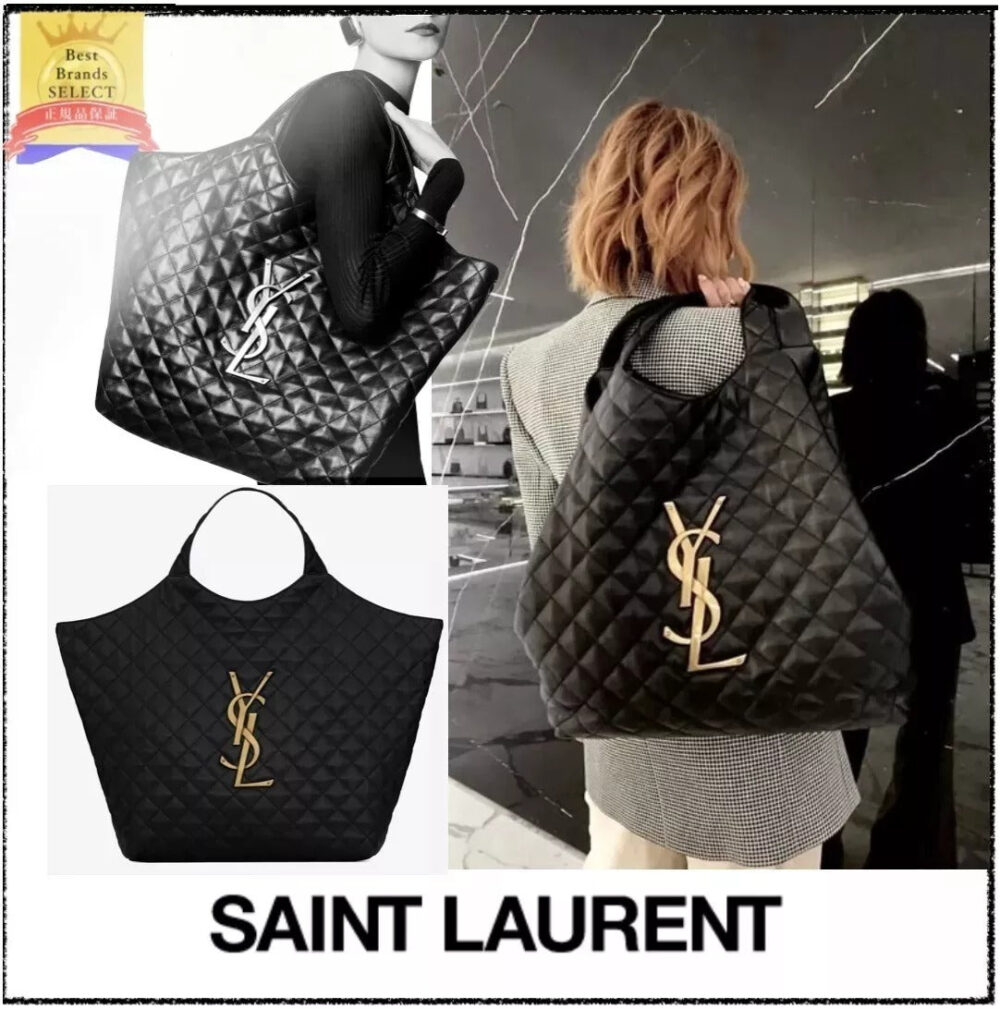 滝沢カレンさん【BLACKPINKROSE同じバッグ】SAINT LAURENTイカール マキシ ショッピングバッグ（ラムスキン／キルティン - 画像 (10)