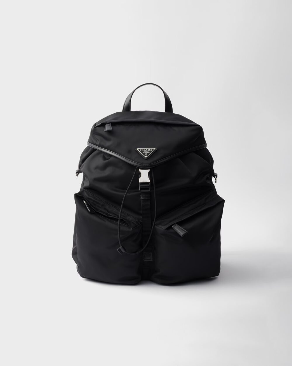 ビジネス Re-Nylon xレザー メンズ 黒 バックパック prada