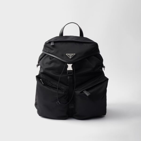 ビジネス Re-Nylon xレザー メンズ 黒 バックパック prada