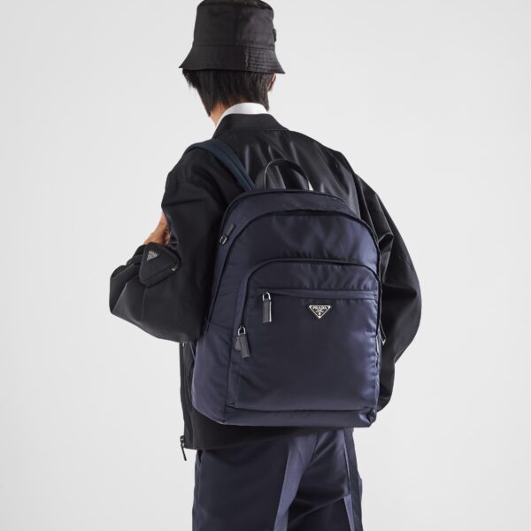 プラダ prada ビジネス メンズ 黒 バックパック Re-Nylon xサフィアーノレザー
